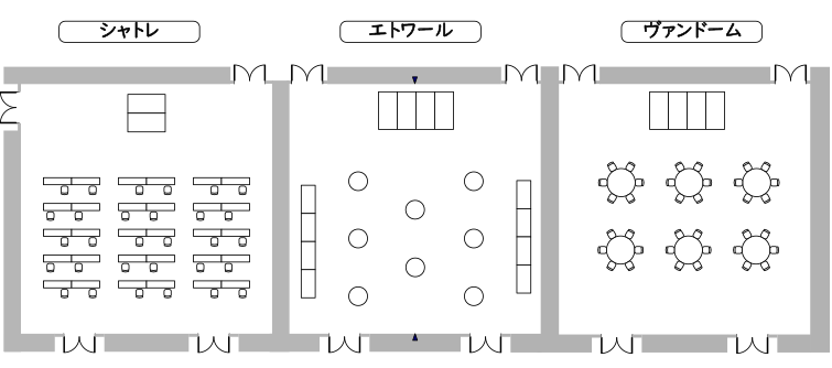 スクール／立食／正餐