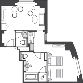 观景套房 双床 彩虹桥景观一侧