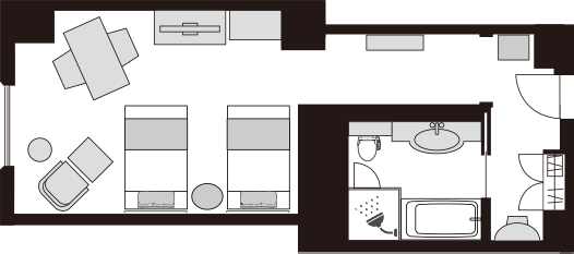 奢华客房 双床房 彩虹桥景观一侧