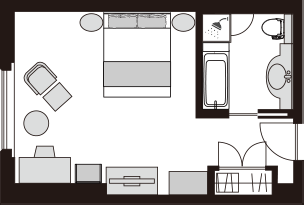 高级客房 大床房 彩虹桥景观一侧
