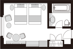 高级客房 双床房 彩虹桥景观一侧 / 不可指定外景