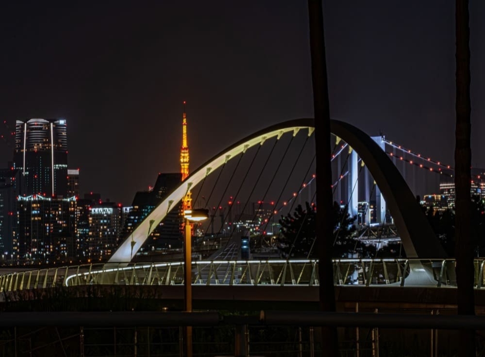 潮風公園周辺｜レインボーブリッジを望む眺望スポット