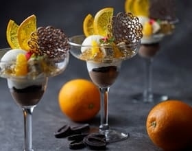 The Bar ＆ Lounge「ほうじ茶香るオレンジショコラパフェ」