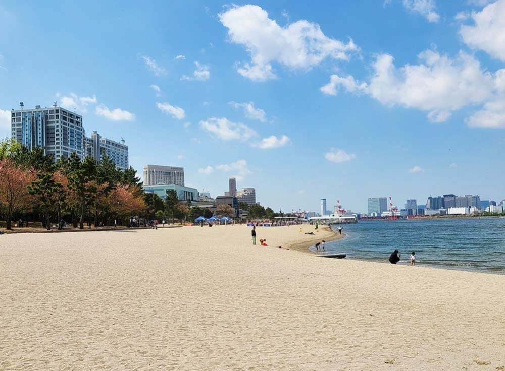 お台場海浜公園で愛犬とベイサイド散歩