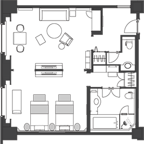 Deluxe Suite Twin Rainbow Bridge Side
