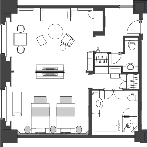 Deluxe Suite Twin Rainbow Bridge Side