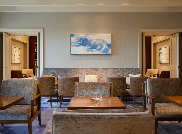 Check in and out at the private lounge