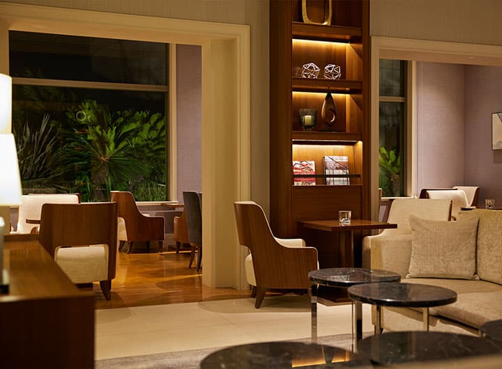 Check in and out at the private lounge