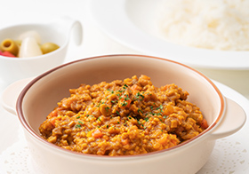 Soy meat Keema curry with rice