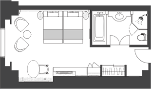 디럭스 룸 트윈 레인보 브리지 측