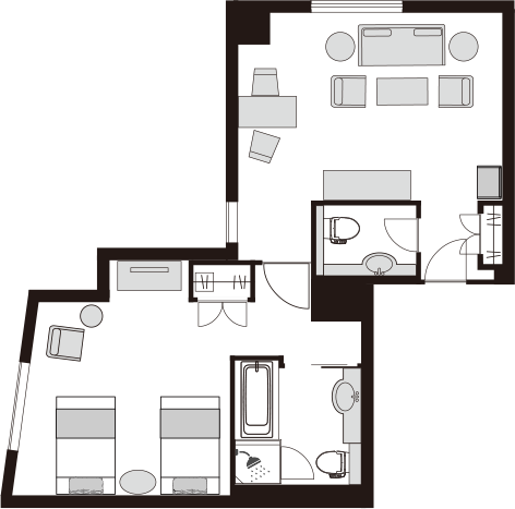 코너 스위트 룸 트윈 레인보 브리지 측