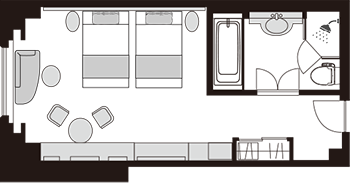 디럭스 룸 트윈 레인보 브리지 측