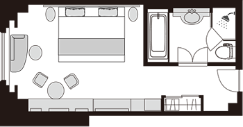 디럭스 룸 그랜드 킹 레인보 브리지 측