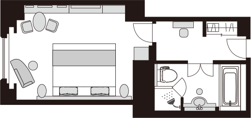 럭셔리 룸 그랜드 킹 레인보 브리지 측