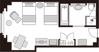 豪華客房 雙床房 面向彩虹橋 / 無指定眺望景觀