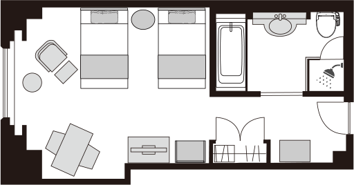 豪華客房 雙床房 面向彩虹橋 / 無指定眺望景觀