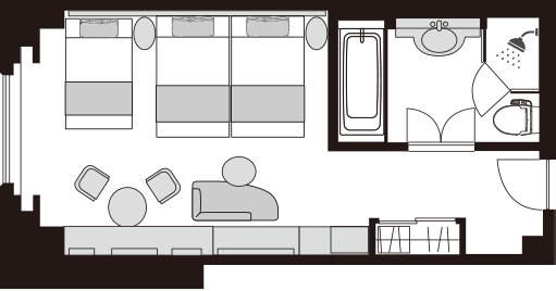 豪華客房 三床 面向彩虹橋 / 無指定眺望景觀