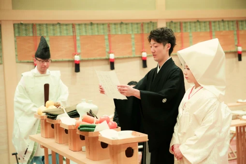 写真:神前式の様子
